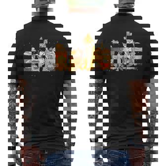 Tiger Coffee Pumpkin Spice Safari Animal Fall Thanksgiving Men's Back Print T-Shirt - Monsterry