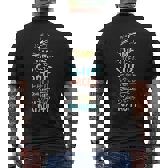 Time To Get Ship Faced And Nauti Cruise Ship TShirt Tee Men's Back Print T-Shirt - Monsterry
