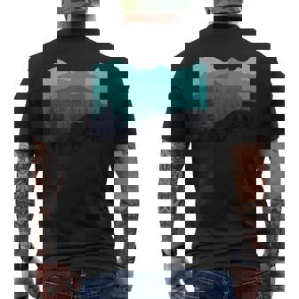 Timeless Mountain Nature Trees And Forest Men's T-shirt Back Print - Monsterry