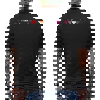 Tiny Hearts Lesbian Flag Subtle Pride Month LGBT Gay Rights Men's Back Print T-Shirt - Monsterry