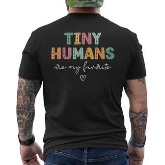 Tiny Humans Are My Favorite Mother Baby Nurse NICU Nurse Men's Back Print T-Shirt - Monsterry