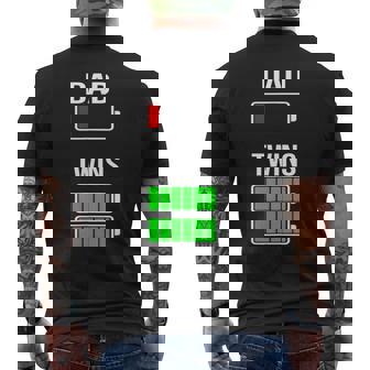 Tired Dad Low Battery Twins Full Charge Men's T-shirt Back Print - Thegiftio UK