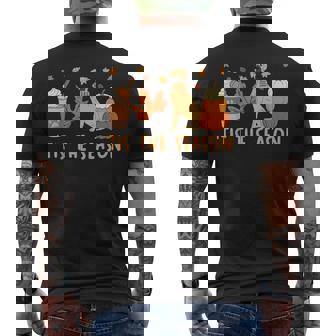 Tis The Season Great Dane Dog Fall Autumn Pumpkin Coffee Men's Back Print T-Shirt - Monsterry