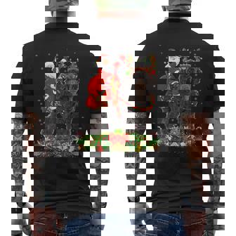 Toy Poodle Dog Xmas Santa Riding Toy Poodle Christmas Men's Back Print T-Shirt - Monsterry