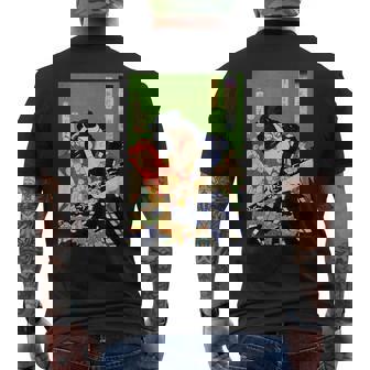 Toyohara Kunichika Vintage Edo Period Japanese Kabuki Art Men's Back Print T-Shirt - Monsterry