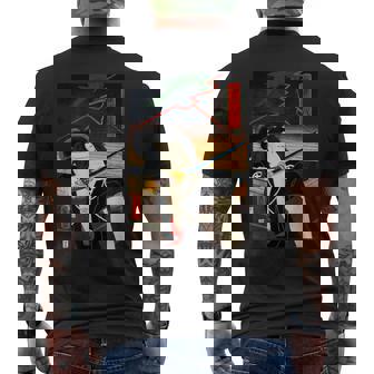 Toyohara Kunishi Vintage Edo Era Japanese Kabuki Art Men's Back Print T-Shirt - Monsterry