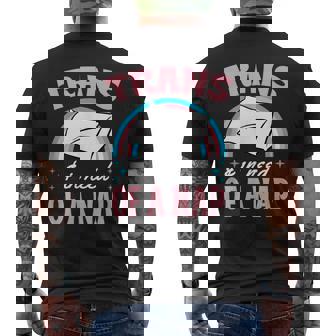 Trans And In Need Of A Nap Transgender Pride Quote Humor Men's Back Print T-Shirt - Monsterry