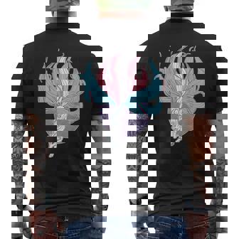 Transgender Kitsune Trans Pride Flag Gay Anime Furry Fox Men's Back Print T-Shirt - Monsterry