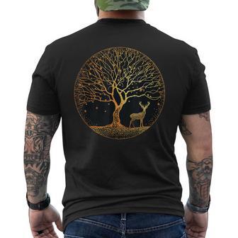 Tree Of Life Tree Of Life Yoga Meditation Tree Deer T-Shirt mit Rückendruck - Geschenkecke