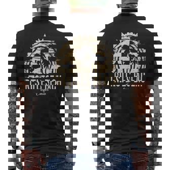 Trestles Beach California Retro Surf Vintage Sunset Palms Men's T-shirt Back Print - Thegiftio UK