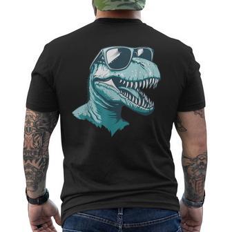 Trex Dinosaur Dino Wearing Sunglasses Graphic Men's T-shirt Back Print - Thegiftio UK