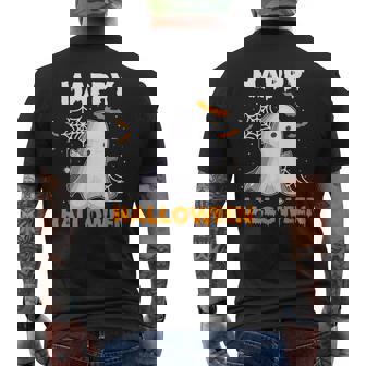 Trick Or Treat Halloween Ghost Rainbow Men's Back Print T-Shirt - Monsterry