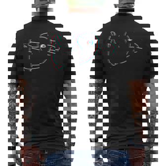 Trippy Wittgenstein Duck Rabbit Glitchy Optical Illusion Men's Back Print T-Shirt - Monsterry