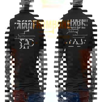 Trombone Player Trombonist Musical Instrument Trombone Dad Men's T-shirt Back Print - Seseable