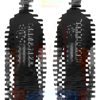 Trump 2028 Vote Donald Trump America Us Flag Vintage On Back Men's T-shirt Back Print - Thegiftio