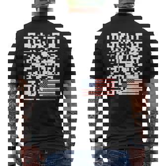 Trump Dance Troll Qr Trump Code American Flag On Back Men's T-shirt Back Print - Monsterry