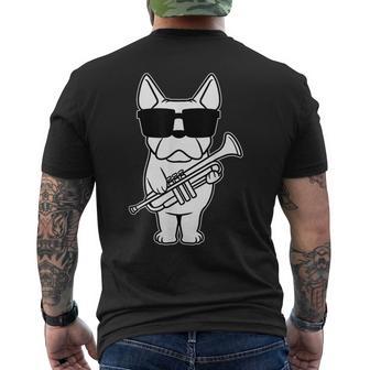 Trumpet Player Brass Musician Dog With Trumpet T-Shirt mit Rückendruck - Geschenkecke