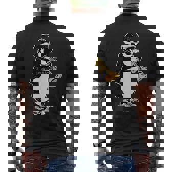 Trumpet Player Penguin Lover Kids Musician Trumpet Men's Back Print T-Shirt - Monsterry