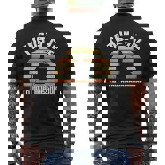 Trust Me I'm An Ambassador Retro Vntage Men's Back Print T-Shirt - Monsterry