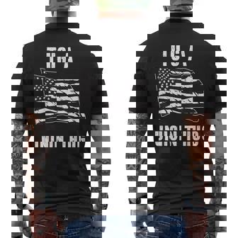 Tug a Union Thug Pro Union Skilled Labor Worker Saying Men's Back Print T-Shirt - Monsterry