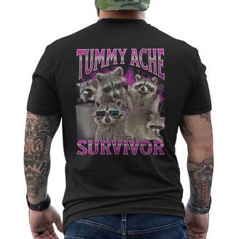 Tummy Ache Survivor Raccoon Meme Bootleg Graphic 90S T-Shirt mit Rückendruck - Geschenkecke