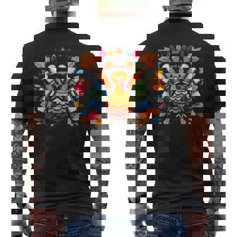Turkey Tail Made Of Books Reading Thanksgiving Teacher Fall Men's Back Print T-Shirt - Monsterry