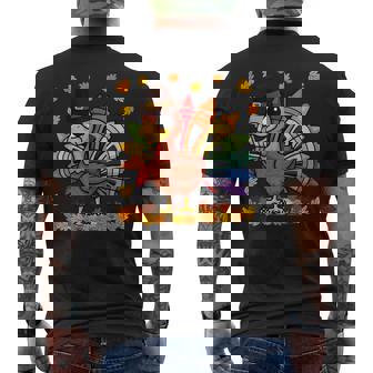 Turkey Thanksgiving Turkey Tee Art Teacher Men's Back Print T-Shirt - Monsterry