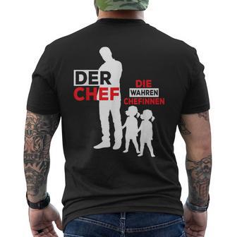 Twin Papa Der Chef Gemini Papa T-Shirt mit Rückendruck - Geschenkecke