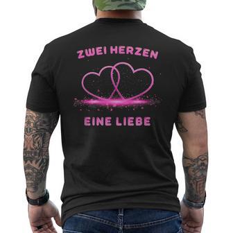 Two Hearts One Love T-Shirt mit Rückendruck - Geschenkecke