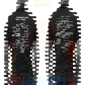 Types Of Snakes King Bull Garter Corn Snake Ball Python Boa Men's Back Print T-Shirt - Monsterry
