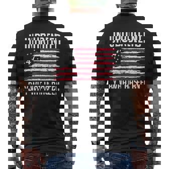 Unburdened By What Has Been Trump 47 Retro Us Flag On Back Men's T-shirt Back Print - Monsterry