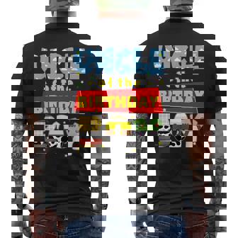 Uncle Of The Birthday Boy Cowboy Family Party Decorations Men's T-shirt Back Print - Monsterry
