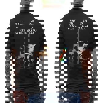 Your Uncle My Uncle You Me Pole Dancing Unicorn Gay Unicorn Men's Back Print T-Shirt - Monsterry