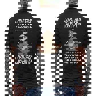 Und Jetzt Atmen Alle Mal Tief Ein Faultier Lustiges Spruch T-Shirt mit Rückendruck - Geschenkecke
