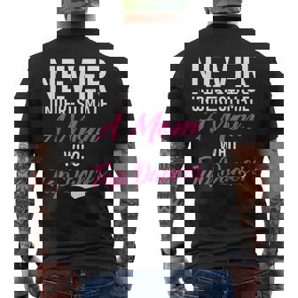 Never Underestimate a Mom Who Tap Dances Tap Dance Mom Men's Back Print T-Shirt - Monsterry