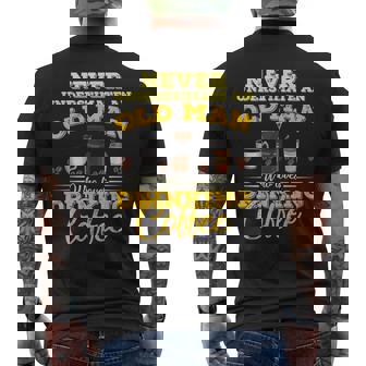 Never Underestimate An Old Man Who Loves Drinking Coffee Men's Back Print T-Shirt - Monsterry