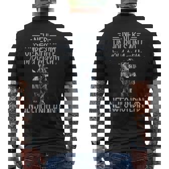 Never Underestimate An Old Man With a Newfoundland Dog Men's Back Print T-Shirt - Monsterry