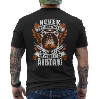 Never Underestimate The Power Of Avendano Avendano Name Men's T-shirt Back Print - Thegiftio UK