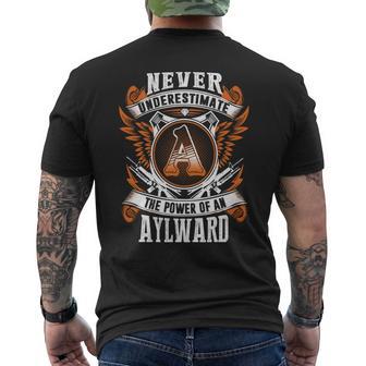 Never Underestimate The Power Of Aylward Aylward Name Men's T-shirt Back Print - Thegiftio UK