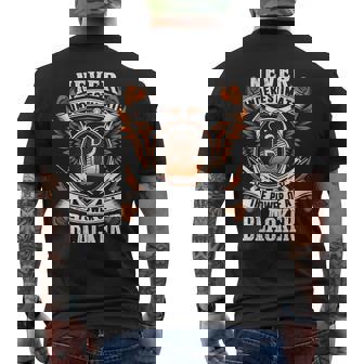 Never Underestimate The Power Of Blacker Blacker Name Men's T-shirt Back Print - Thegiftio