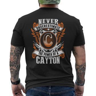 Never Underestimate The Power Of Cayton Cayton Name Men's T-shirt Back Print - Thegiftio UK