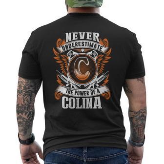 Never Underestimate The Power Of Colina Colina Name Men's T-shirt Back Print - Thegiftio UK