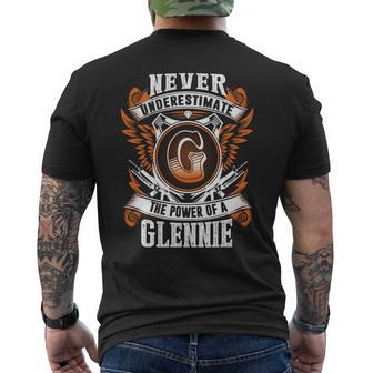 Never Underestimate The Power Of Glennie Glennie Name Men's T-shirt Back Print - Thegiftio UK