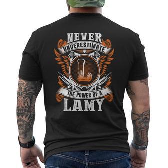 Never Underestimate The Power Of Lamy Lamy Name Men's T-shirt Back Print - Thegiftio UK
