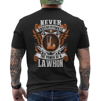 Never Underestimate The Power Of Lawhon Lawhon Name Men's T-shirt Back Print - Thegiftio UK