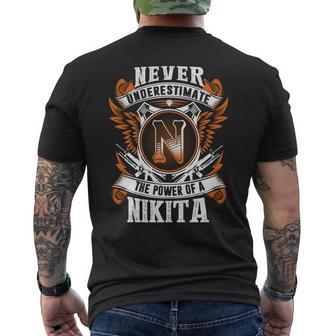 Never Underestimate The Power Of Nikita Nikita Name Men's T-shirt Back Print - Thegiftio UK