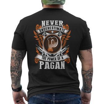Never Underestimate The Power Of Pagan Pagan Name Men's T-shirt Back Print - Thegiftio UK
