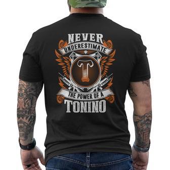 Never Underestimate The Power Of Tonino Tonino Name Men's T-shirt Back Print - Thegiftio UK