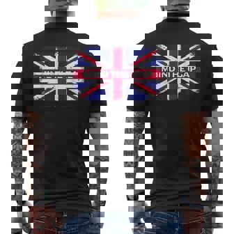 Union Jack London UK Flag Mind The Gap Tube British T-Shirt Men's Back Print T-Shirt - Monsterry