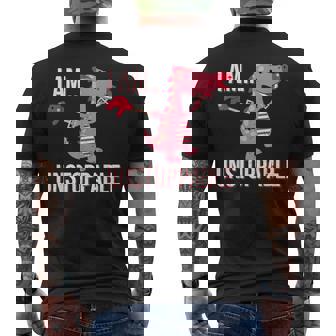 I Am Unstoppable T-Rex Dinosaur Claw T-Shirt Men's Back Print T-Shirt - Monsterry